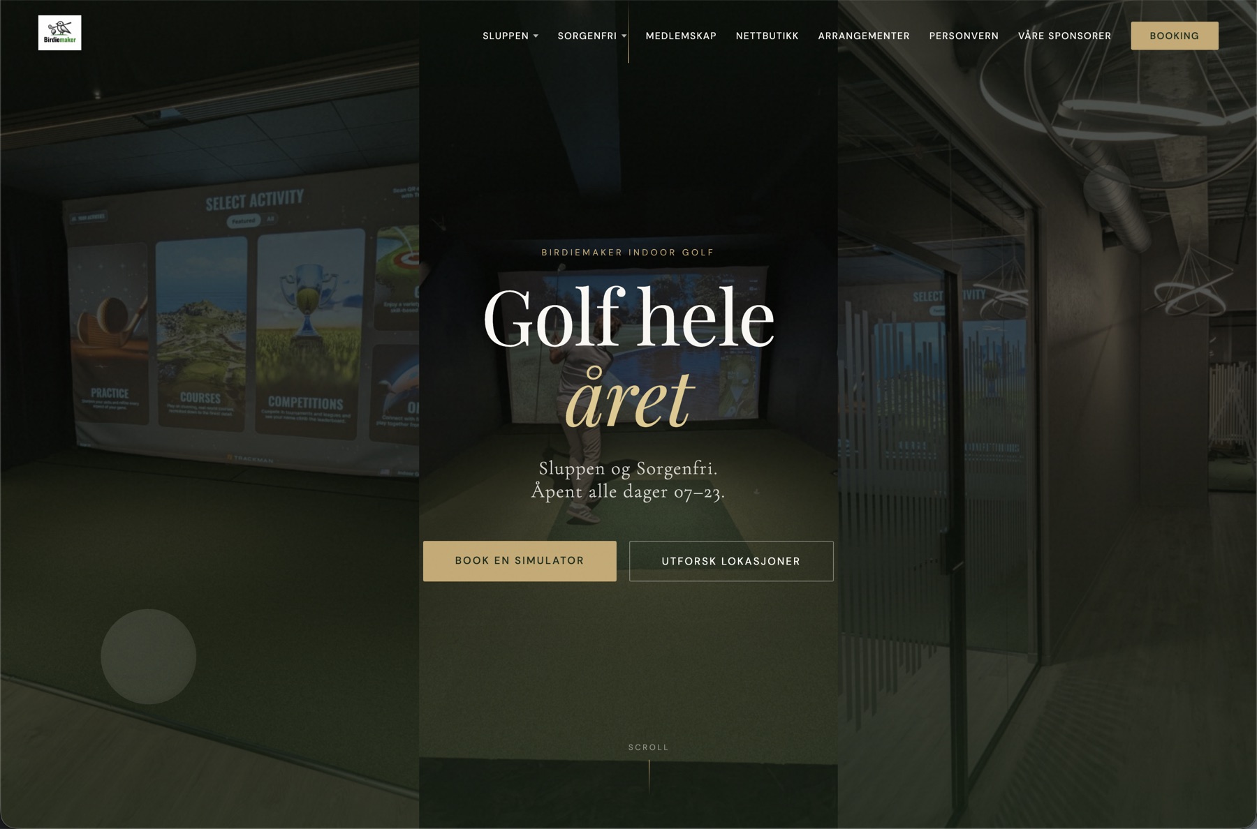 Birdiemaker-nettsiden etter redesign